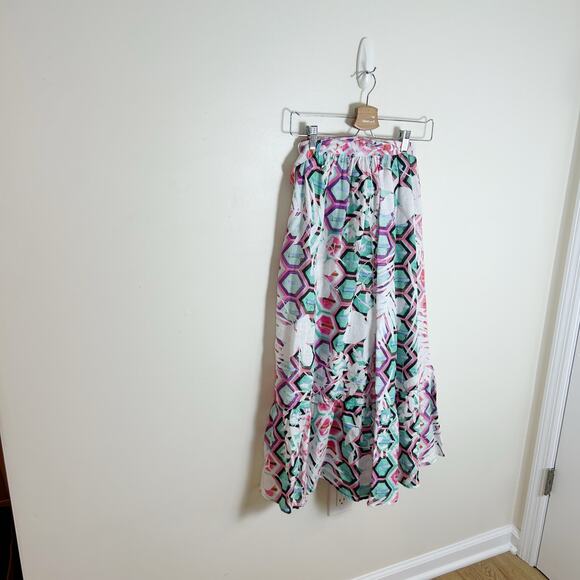 120% Lino Printed Wrap Multi-Color Skirt Size IT46 (Large) Linen - Picture 2 of 7